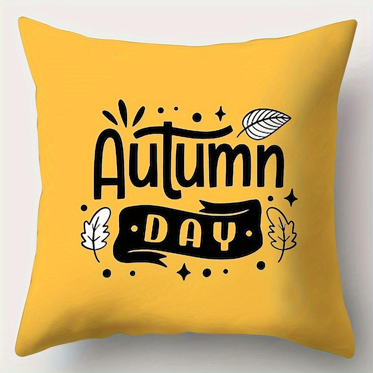 

Домашній Декор Помаранчеві Осінні Та Книжкові Осінні Наволочки з Візерунком Чохол для Подушки Підходить Для Дивана Спальні Автомобіля Наволочка 40x40cm