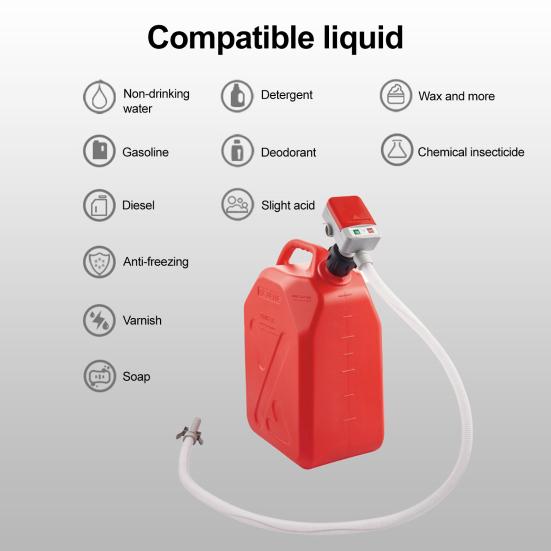 Automatic Transfer Universal Pump with Auto-Stop Fuel Portable Gas Can Electric