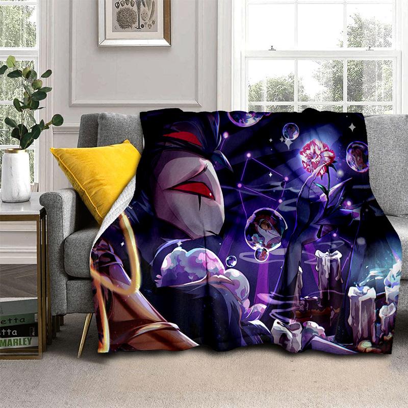 Helluva Boss Blitzo Yetişkin Animasyon Karikatür Battaniye, Yumuşak Atmak Battaniye Ev Yatak Odası Yatak Kanepe Piknik Ofis Kapak Battaniye Çocuk