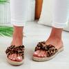 Elegant Women Slip On Sandals Bow Flat Mule Espadrille Shoes Summer Sliders