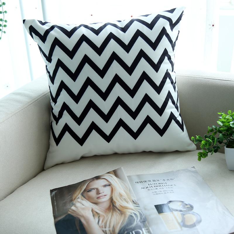 Warm Yellow and Gray Geometric Striped Pillowcase Pattern Sofa Thickened Short Plush Simple Cushion Cover Does Not Include Pillowcases