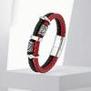 Men's Leather Cord Bracelet, Punk , Fashionable And Unique Alloy Accessory, Men's Leather Bangle/ring.