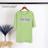 Letter Printed T Shirt Women  Summer Chic Tees Cotton Elegant Clothes Loose Casual Pullover Tops