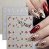 Spring 2026 Gold & Silver Floral Nail Stickers - Five-Petal & Plant Designs