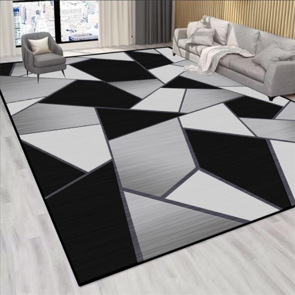 Nordic Style Living Room Carpet Modern Color Blocking Floor Washable Carpet Sofa Tea Table Rug Bedroom Floor Rugs Non-Slip Mat