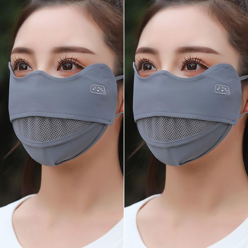 Summer Ice Silk Sun Protection Face Mask Women's Thin Breathable Large Size UV Protection Eye Corner Guard New 2025 Model