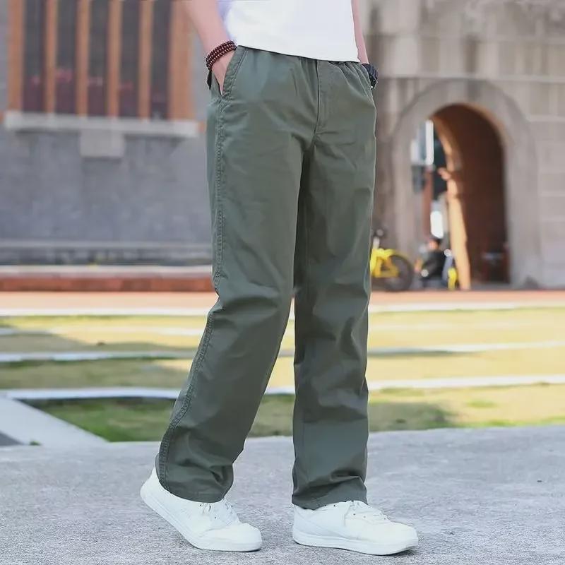 Men's Fashion Trend Straight Workwear Pants - High-Quality, Versatile Casual Trousers for Spring and Autumn
