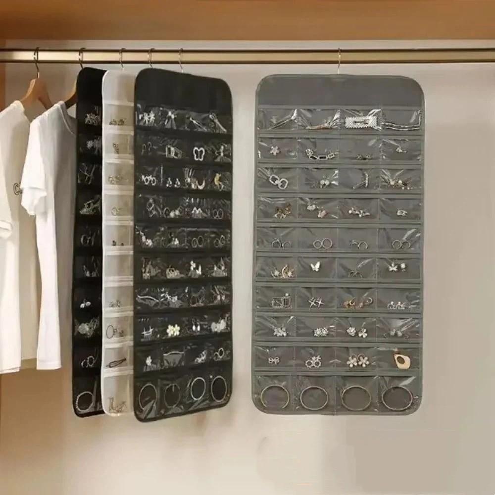 Große Kapazität Schmuckaufbewahrungstasche Vliesstoff Schmuck-Display-Halter Kleinkram-Sortierung