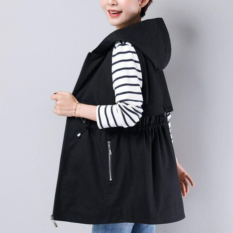 Gilet Doppio Strato Donna Primavera e Autunno Taglia Grande Stile Occidentale Gilet Gilet Capo Esterno Gilet Senza Maniche Giacca
