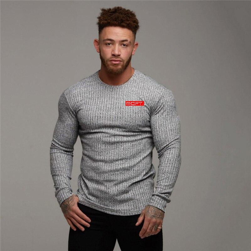 Muscleguys Módní jednobarevné pletené tričko s měkkým dotekem, pánské, hezké, elastické, ležérní tričko s dlouhým rukávem
