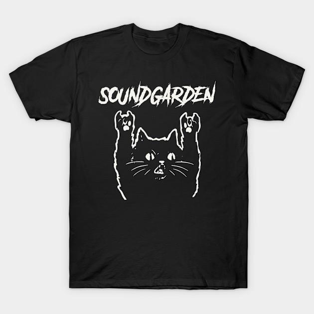 

Men Black Print T-shirt Soundgarden No-Cut Transfer Paper Print Cotton Tshirt M чорний