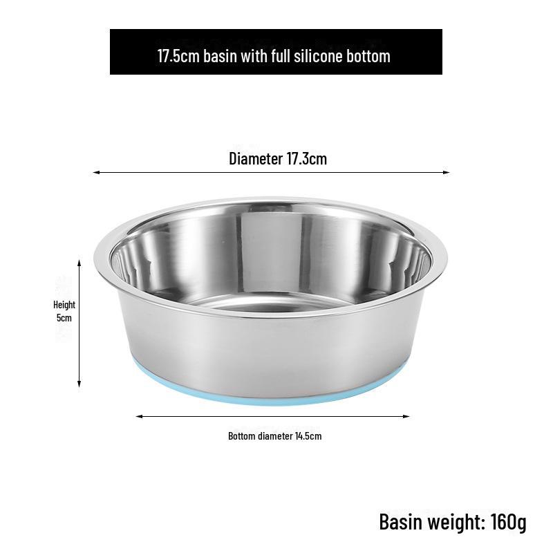 Stainless Steel Pet Bowl - Durable, Multi-Size Dog and Cat Feeder with Paw Print Design