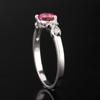 925 Silver Pink Topaz Heart Ring Diamond Accent Women Jewelry Gift Size