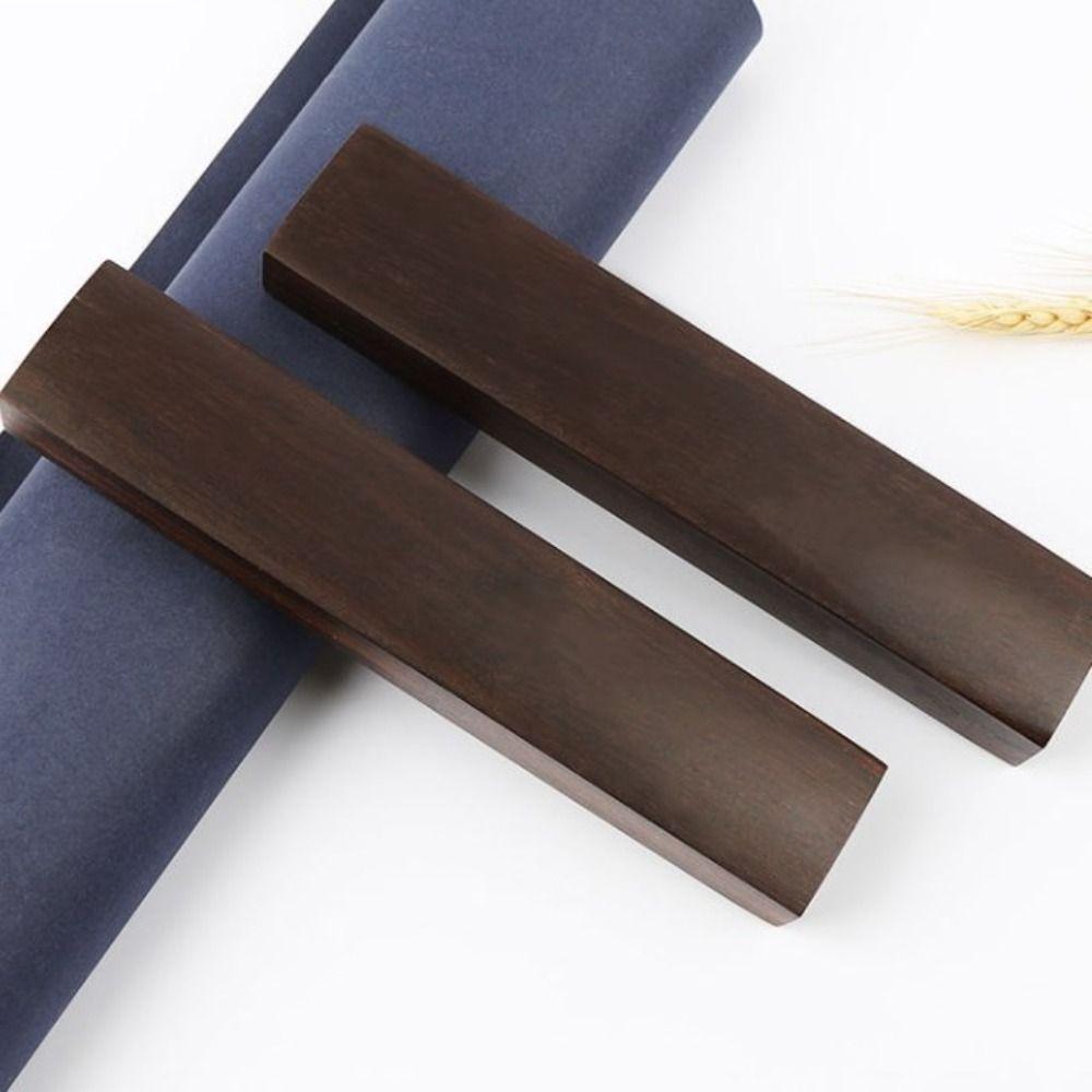 1Pair Natural Wood Paperweight Retro Calligraphy Tool Ancient Chinese Paper Weight  Art Supplies