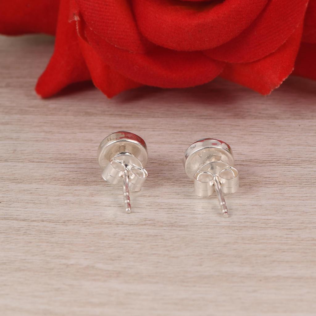 Natural Kingman Turquoise Hammered Stud Earrings.