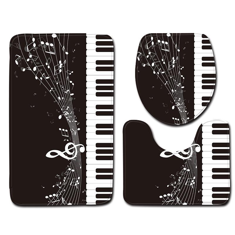 Literární Klavír Toaleta Třídílná Podložka na Podlahu Rohožka Koupelnový Koberec