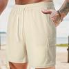 Summer Solid Color Lace Up Sports Five Quarter Shorts Men's Multi Pocket Shorts Casual Pants