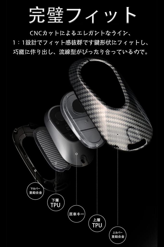 [LETINGFAR] Key Case for Mercedes-Benz Smart Key Case Key Cover Carbon 3 Buttons Dedicated