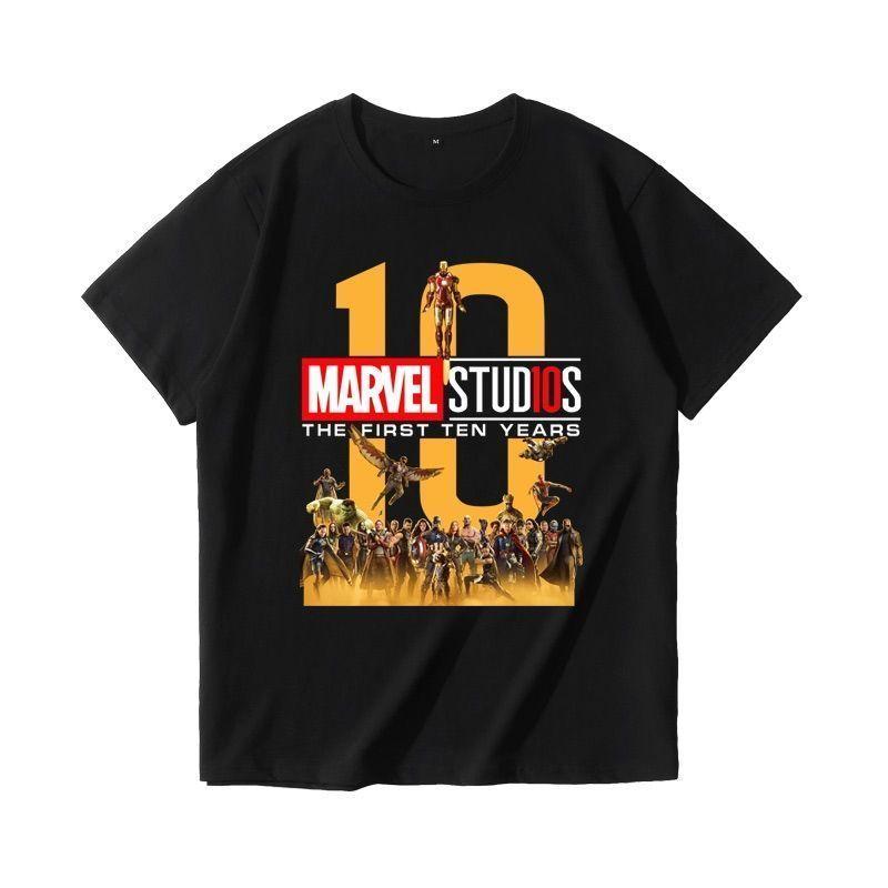 2025 Marvel Avengers Potlačené Spoločné Tričko Pánske a Dámske Letné Americké Nové Veľké Veľkosti Voľné Bežné Trendy Krátkorukávový Vrchný Diel