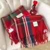 New Christmas red scarf women's winter Christmas with warm knitted shawl soft waxy atmosphere scarf