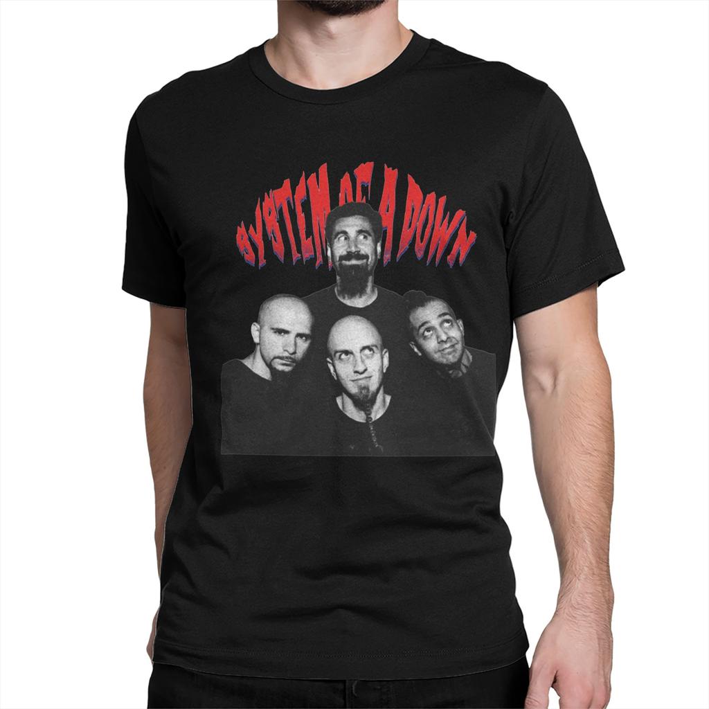 Amazing System Of A Down TShirts Men Women Round Collar Cotton T Shirts Heavy Metal Band Short Sleeve Tees Printing Clothing