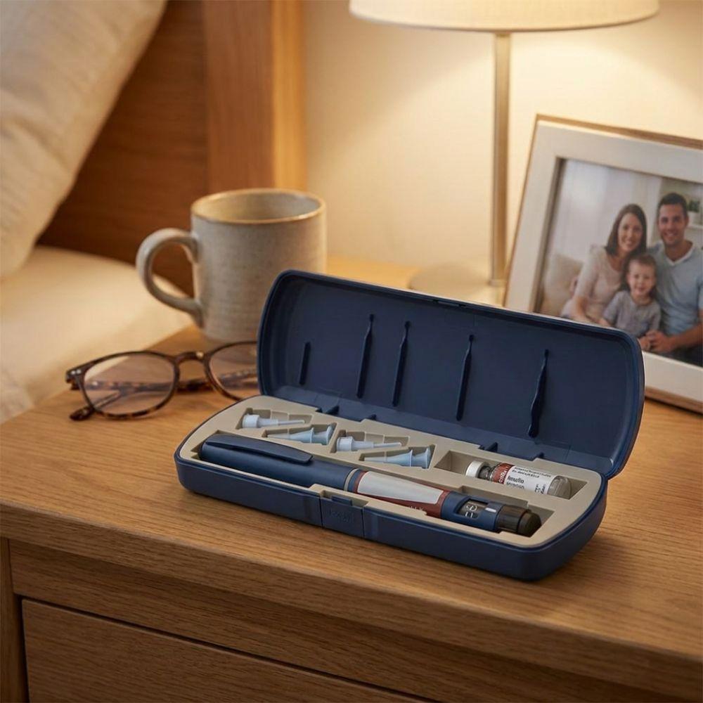 Multi Grid Insulin Injection Pen Case Universal Pen Protective Box for Home Office