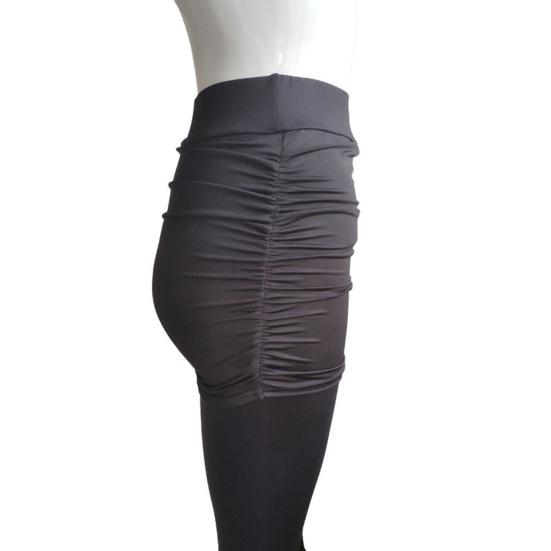 Falešná dvoudílná legínová sukně Vysoce elastická Jednobarevná plisovaná Skinny Kalhoty Sukně na běhání