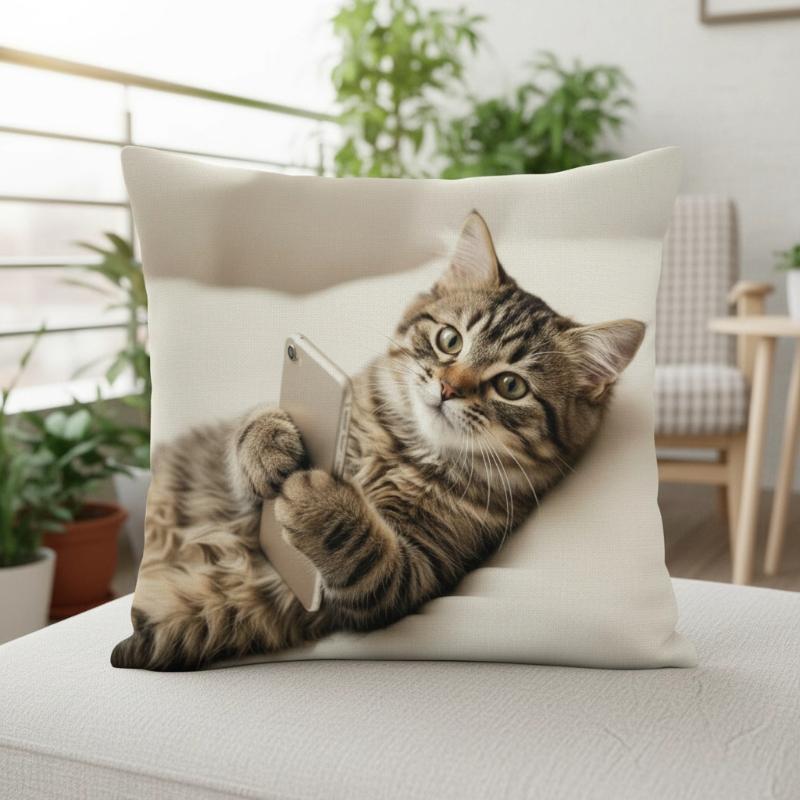 Милая наволочка с животным принтом 2D плоская печать не настоящая вышивка ночной диван подушка для ночного дивана Style-14 белый 667₽