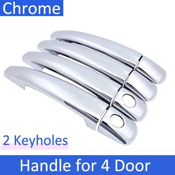 

для Peugeot 2008 MK1 A94 2013 2014 2015 2016 2017 2018 хромированная крышка дверной ручки автомобильные аксессуары нержавеющая крышка стиль Handle 2 Keyholes