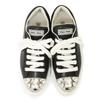 Used 12166 Crystal Low-Tops 5E907C 7896 Size 35 White Beaded Rubber Silver Platform 8.7" Logo Embossed Women's from