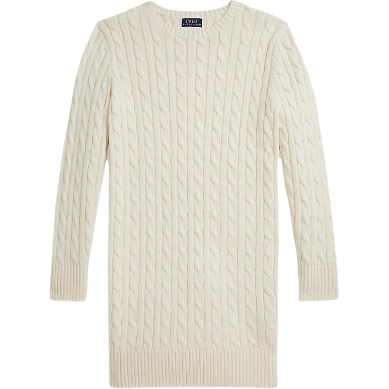 

Платье Polo Ralph Lauren с круглым вырезом, кабельной вязки, со спущенным плечом, с длинным рукавом, детское детское платье 313978860-001 M