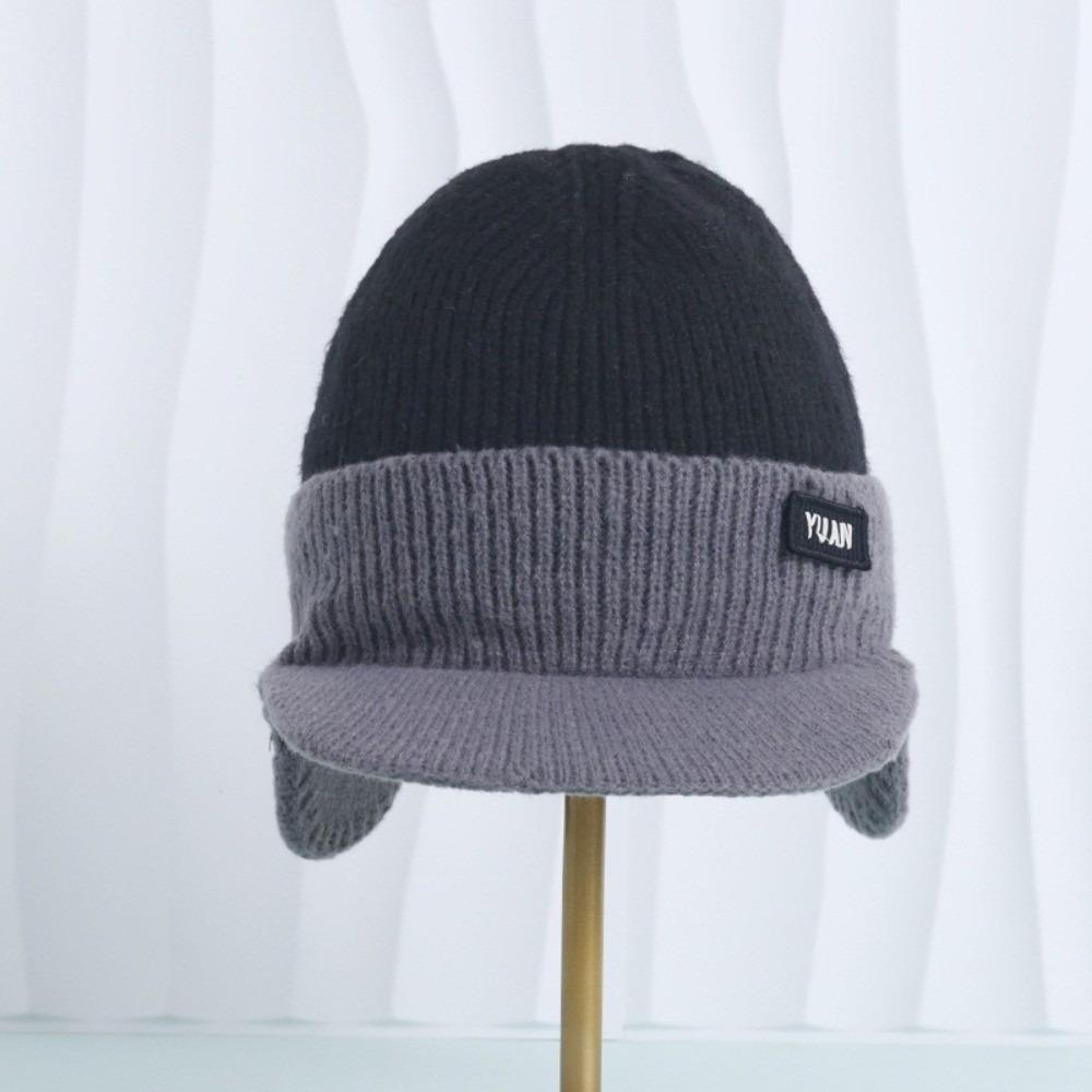 Dual Tone Thermal Knit Beanie Thickened Winter Warm Hat Versatile Couples Hats  Outdoor Activities