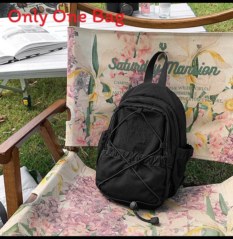 Casual Travel Nylon Drawstring Backpack With Color Block Splicing For Womens Hiking And Day Trips