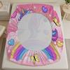 1PC Cute Unicorn Bed Sheet Rainbow Soft Digital Print Fitted Sheet Without Pillowcase Halloween Decor Gift For Kids Bed Linen