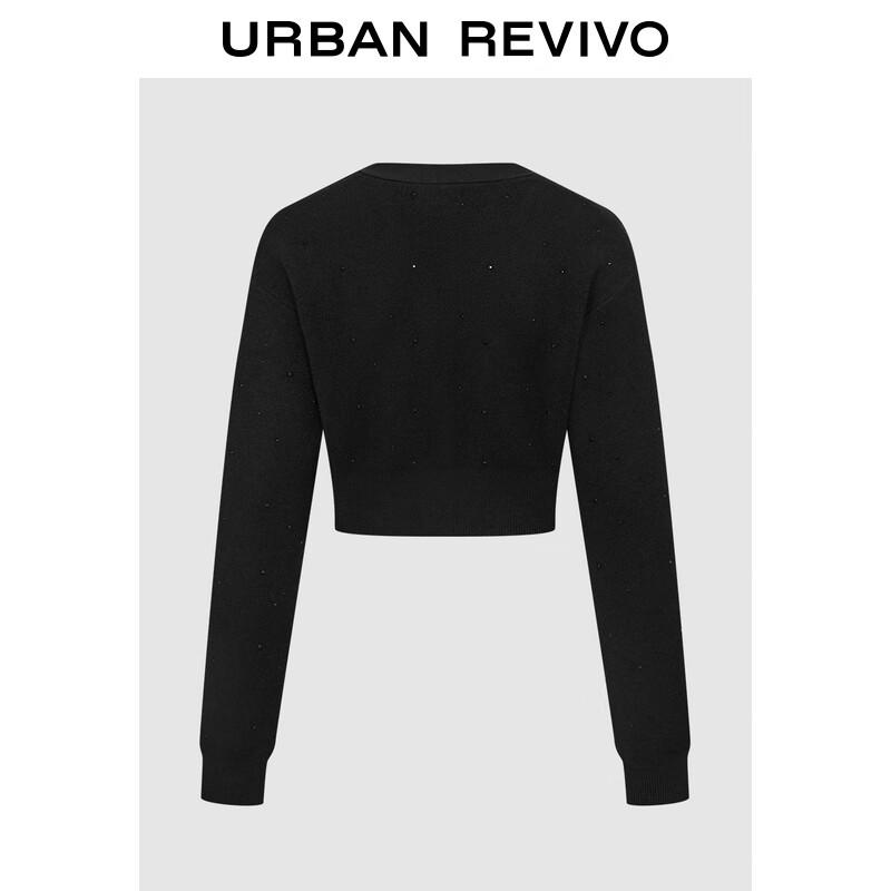 UR Women's V-Neck Rhinestone Knit Cardigan