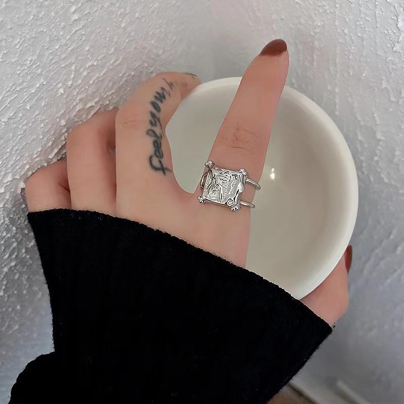 Неправильное Лавовое Премиум Холодный Ветер Нишевый Дизайн Жемчуг Французское Открытие Простое Кольцо Adjustable opening