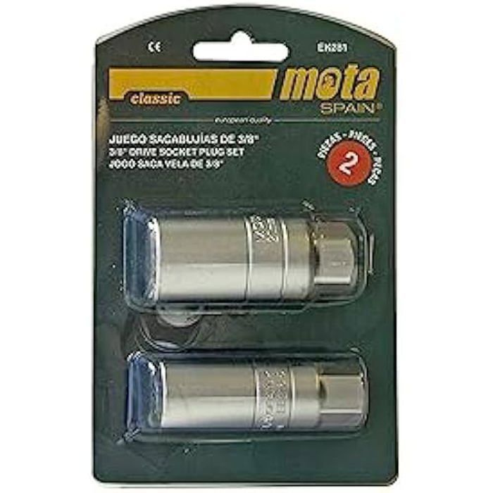 Mota Tools 39095 Lot de 2 douilles pour raccords 3/8" et accessoires de lingettes Argenté