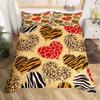 Purple Leopard Print Duvet Cover Color Bedding Set Three-Piece 3D Digital Printing Kit