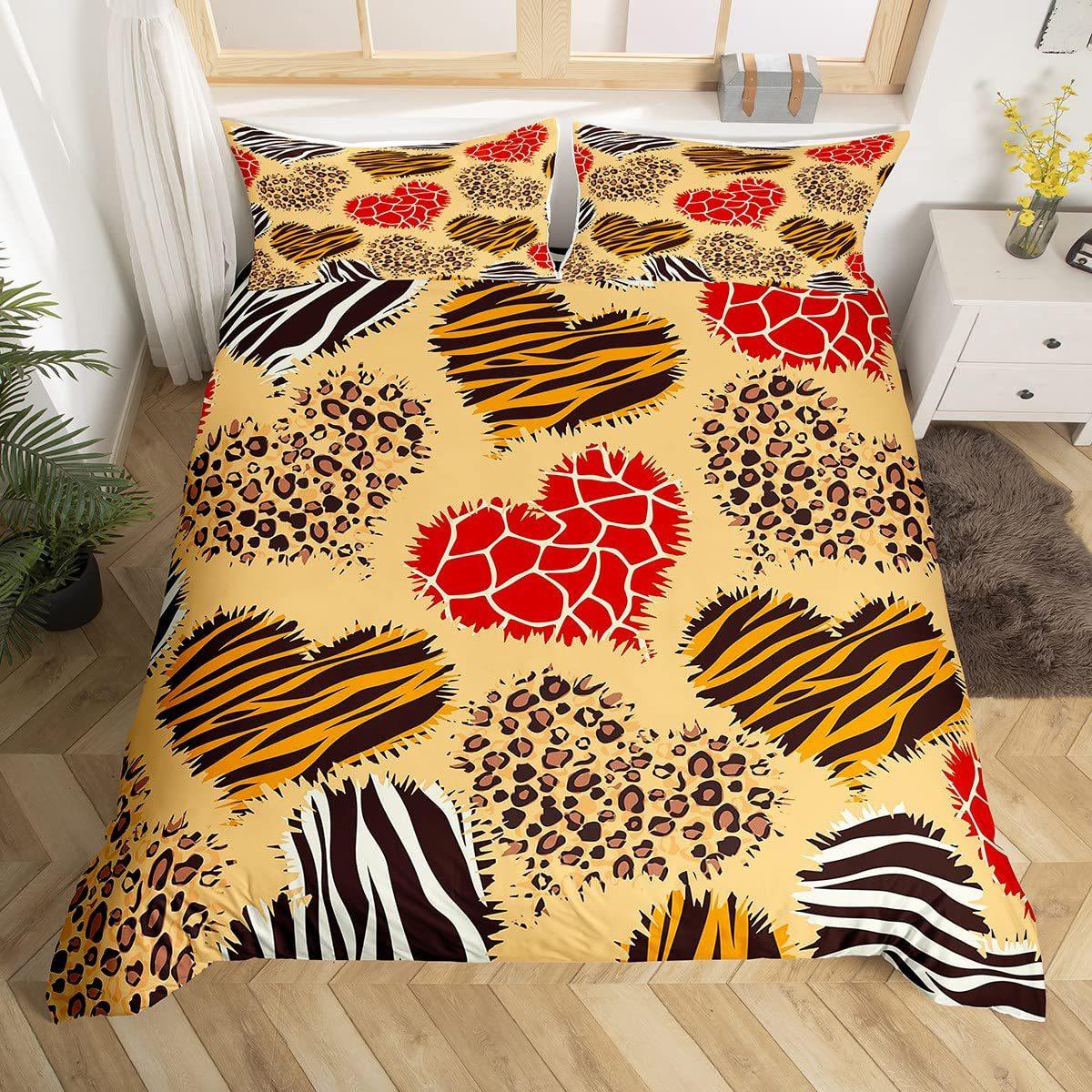 

Purple Leopard Print Duvet Cover Color Bedding Set Three-Piece 3D Digital Printing Kit EU single 135*200