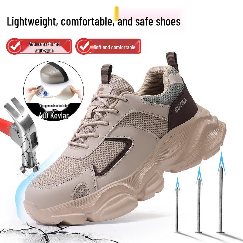 Men's Lightweight Anti-Smash, Anti-Puncture Work Shoes – Comfortable, Wear-Resistant Protection for Construction Sites