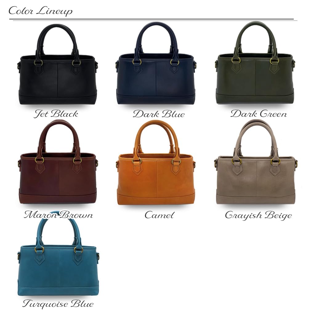 DARGREE Men's Mini Tote Bag, Genuine Leather, Stands Alone, Small, Green (Dark Green)