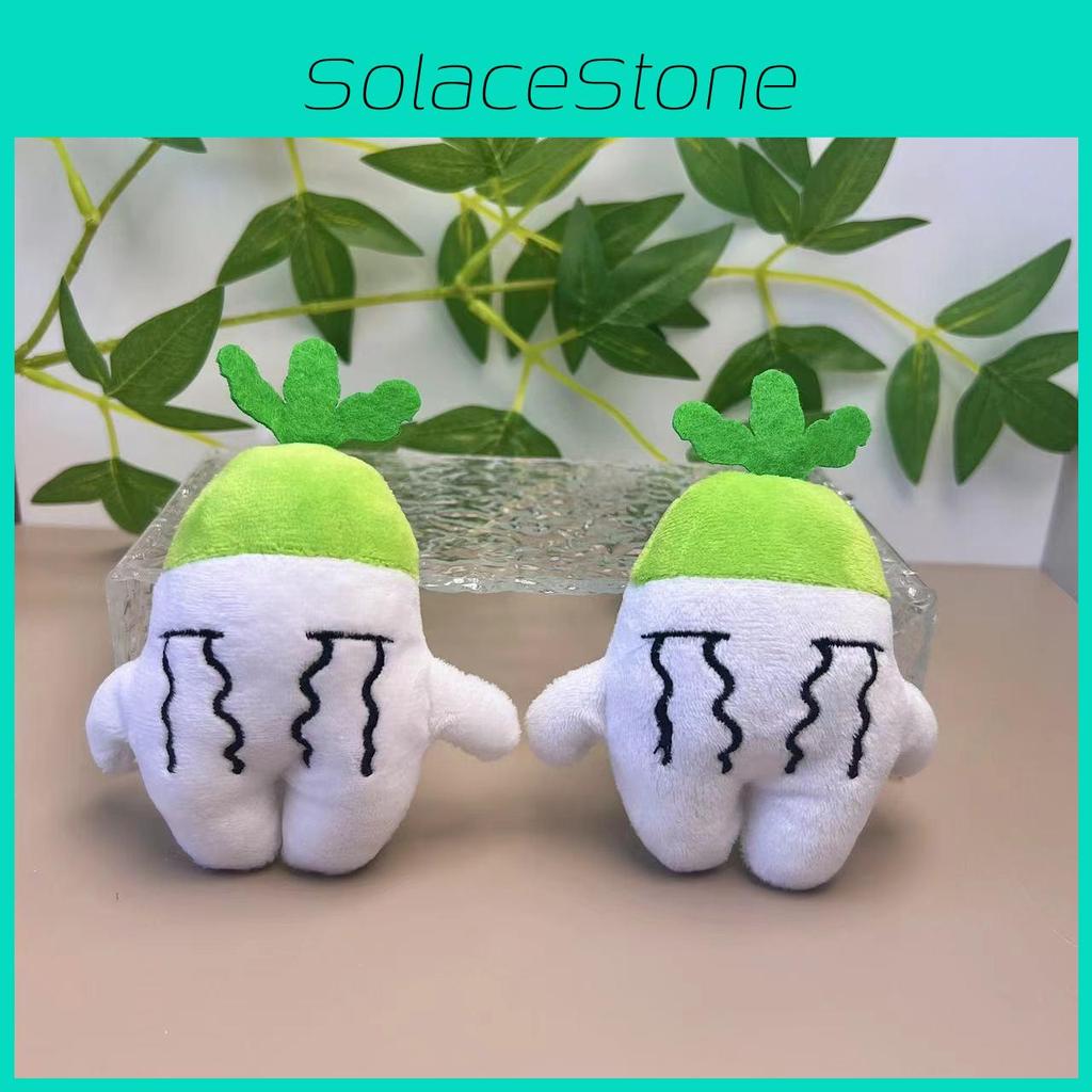 Charming Crying Carrot Plush Toy Keychain With Golden Attachment For Easy Carry