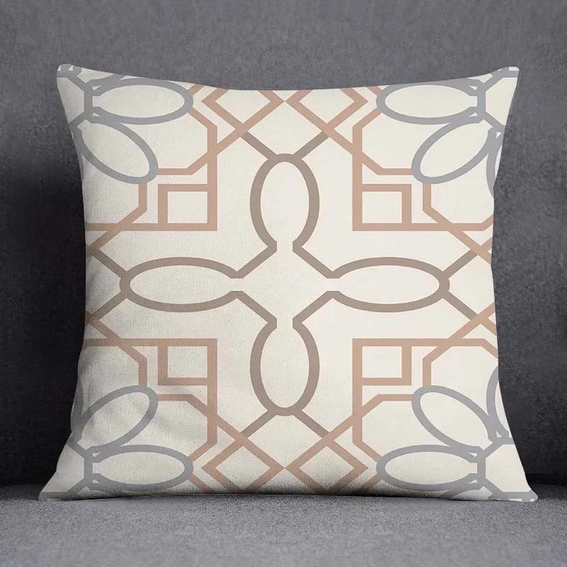 Federa Decorativa Quadrata con Motivo Geometrico Floreale Nordico Copricuscino per Casa Ufficio