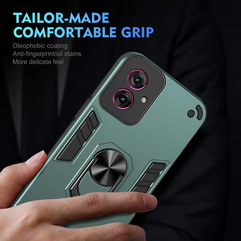 Shockproof Armor Lens Protector Case For Motorola Moto G35 G45 G55 G85 5G Magnetic Metal Ring Holder Back Cover