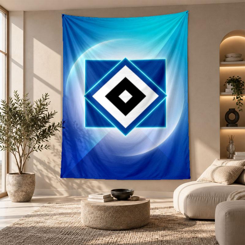 Decorative Tapestry,Hamburger SV Football Printed Wall Art, Lightweight Wall Hanging For Bedroom Background