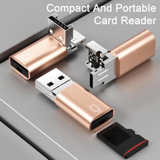 Smart 2-in-1 USB Reader Type-C Card Compact High-speed Size Portable No Driver Required Universal