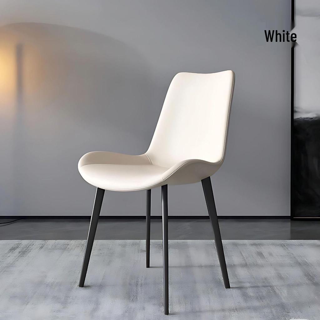 Modern Minimalist Italian Metal Dining Chair with Backrest - Light Luxury Style for Living Room and Home