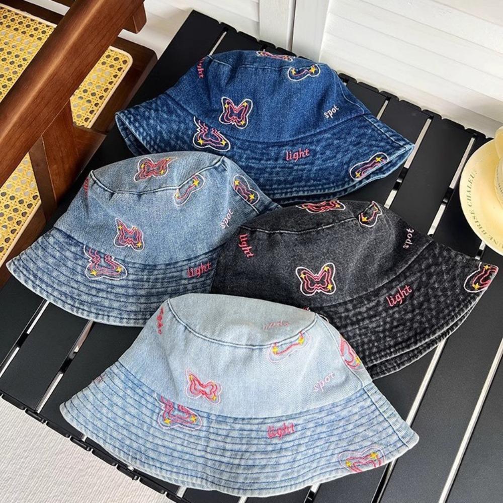 Unisex Cotton Bucket Hats Summer Men Denim Beach Cap New Fabric Sunbonnet