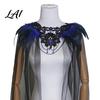 Gothic Shoulder Wrap Feather Cloak for Men Women Halloween Tulle Cape with Dance Performance Shawl Shrug Witch Cosplay Costume Party Festival Outfit