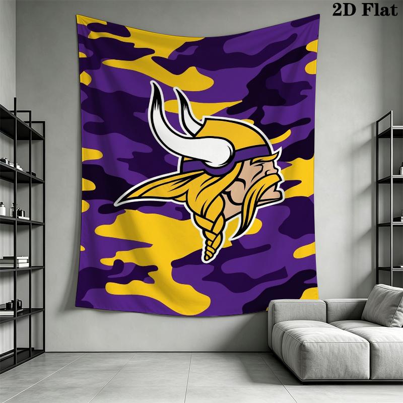 Minnesota Vikings Duvar Gobleni Estetik Duvar Askısı Baskılı Kumaş Battaniye Yatak Odası Oturma Odası Ev Dekorasyonu için Dekoratif Goblenler